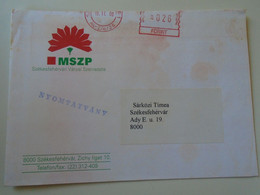 D193792   Hungary  Cover -EMA Red Meter Freistempel  2000 MSZP  Székesfehérvár - Machine Labels [ATM]