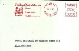 Lettre  EMA Secap Na 1967  The Royal Bank Of Canada  France Animaux Lion   75 Paris C42/41 - Autres & Non Classés