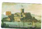 GUERNSEY  - GT CHIP -  CASTLE CORNET - PAINTING BY J. KNYFF 9 POUNDS   RIF.6758 (USED)  -  RIF. 4308 - Painting