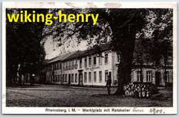 Rheinsberg - S/w Marktplatz Mit Ratskeller 1   Neudruck - Rheinsberg