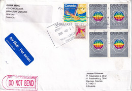 Canada 2008 Postal Cover Hamilton Ontario To Kaunas Lithuania - Covers & Documents