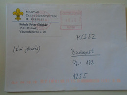 D193795  Hungary    Cover   -EMA Red Meter Freistempel 2004   Miskolc Scout Association-Scouts Scouting - Automaatzegels [ATM]