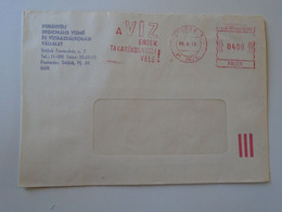 D193803  Hungary Cover -EMA Red Meter Freistempel 1986 Siófok Waterworks - Save Water - Viñetas De Franqueo [ATM]