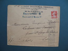 Semeuse  Perforé CC36  Crédit Commercial De France    1913 - Storia Postale