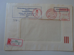 D193804  Hungary Reg. Cover -EMA Red Meter Freistempel 1990  Detergent Manufacturing Company Rákospalota Budapest - Viñetas De Franqueo [ATM]