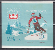 Hungary 1964 Winter Olympic Games Mi#Block 40 B Imperforated Mint Never Hinged - Neufs