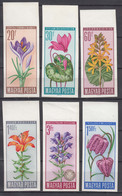 Hungary 1966 Flowers Mi#2212-2217 B - Imperforated, Mint Never Hinged - Neufs