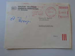 D193807 Hungary  Cover -EMA Red Meter Freistempel 1980's  MTV Magyar Televízió  Hungarian Television - Machine Labels [ATM]