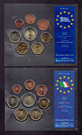 2 SETS COMPLETS B.U. GRECE ET IRLANDE 2002 - 1€ GRECE LETTRE S - 10 CENTS IRLANDE POINT DE CORROSION - Other & Unclassified