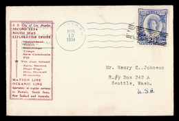 TONGA 1934 CC TIN CAN MAIL CORREO POR LATA  SS CITY OF LOS ANGELES - Autres (Mer)