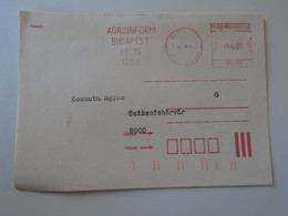 D193818  Hungary  Cover -EMA Red Meter Freistempel 1980's  Budapest  AGROINFORM - Viñetas De Franqueo [ATM]