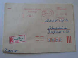 D193820  Hungary Reg.  Cover -EMA Red Meter Freistempel 1988 Ferroglobus - Timbres De Distributeurs [ATM]