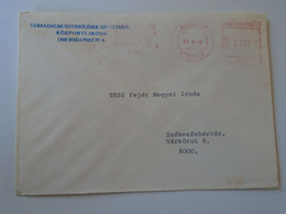 D193821  Hungary Reg.  Cover -EMA Red Meter Freistempel 1988  Társadalmi Egyesülések Szövetsége Budapest - Viñetas De Franqueo [ATM]