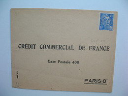 Semeuse    Perforé CCF64  Sur Lettre   Crédit Commercial De France - Briefe U. Dokumente