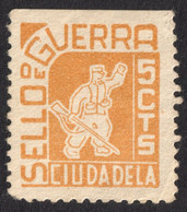 Civil War SPAIN Charity Cinderella Label Ciudadela Sello De Guerra LABEL VIGNETTE CINDERELLA TAX Soldier Gun - Impots De Guerre