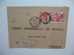 Gandon Et PA  Perforé CCF64  Sur Devant De Lettre Recommandé R076  Crédit Commercial De France  1945 - Brieven En Documenten