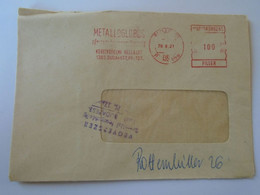 D193823 Hungary Cover -EMA Red Meter Freistempel 1978 Metalloglobus Budapest - Machine Labels [ATM]