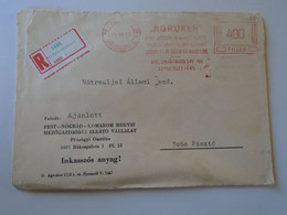 D193824 Hungary Reg. Cover -EMA Red Meter Freistempel 1973 Agroker Rákospalota - Automatenmarken [ATM]