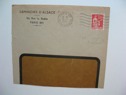 Type Paix Usage Frauduleux perforé CGE142 Compagnie Génrale D'Electricité  Sur  Lettre Laminoirs D'Alsace 1936 - Briefe U. Dokumente