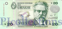 URUGUAY 20 PESOS URUGUAYOS 2011 PICK 86b UNC - Uruguay