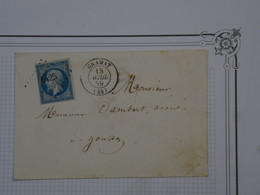 BN17 FRANCE BELLE LETTRE1859 GRAMAT A  GOURDON +NAP. N°14 +++AFFRANCH. INTERESSANT + + - 1853-1860 Napoleone III