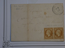 BN17 FRANCE BELLE LETTRE 1861  + PAIRE DE NAP. N°13 +C. PERLé++AFFRANCH. PLAISANT + + - 1853-1860 Napoléon III.