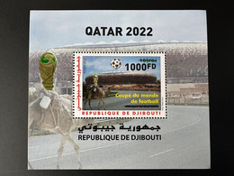 Djibouti Dschibuti 2022 Overprint Surchargé Gold Mi. Bl. 165 S/S Bloc FIFA World Cup Qatar Coupe Du Monde WM Football - Gibuti (1977-...)