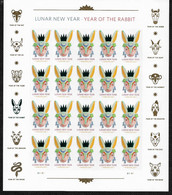 2023 Lunar New Year Series: Year Of The Rabbit, Sheet Of 20, 63c, Scott # 5744, VF MNH** - Unused Stamps