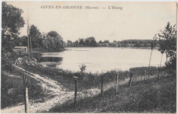 Givry En Argonne , Marne. L'étang. CPA Timbrée, Dos Scanné. - Givry En Argonne