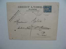 Type Sage,  Perforé CL188 Sur Lettre  Crédit Lyonnais  1907 - Cartas & Documentos