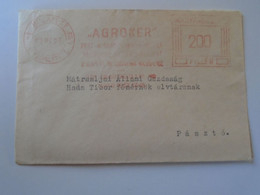 D193841  Hungary Small  Cover- EMA Red Meter Freistempel  1972  Budapest  Rákospalota  AGROKER  Pest Nograd Komarom - Machine Labels [ATM]