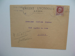 Pétain,  Perforé CL188 Sur Lettre  Crédit Lyonnais - Cartas & Documentos