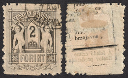 Zagreb Postmark CROATIA - TELEGRAPH Telegram TAX Stamp - 1873 HUNGARY - Copper Print 2 Ft - Used - Telégrafos