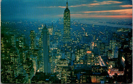 New York City Skyline At Night Showing Empire State Building - Empire State Building