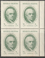 Argentina 1938 Sc 454 Var  Block MNH** With "dot After 3c" Variety - Unused Stamps