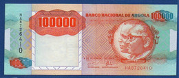 ANGOLA - P.133x –  100.000 Kwanzas 1991 AUNC, Prefix HA 8726410 - Error - - Angola