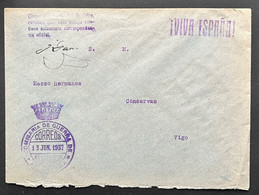 1937 FRANQUICIA COMISARIA DE GUERRA BARCELONA. A VIGO. GUERRA CIVIL - Postage Free