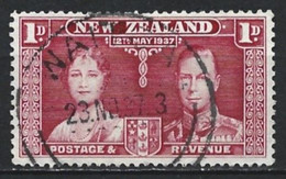 New Zealand 1937. Scott #223 (U) Queen Elizabeth & King George VI - Oblitérés