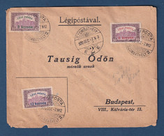 ⭐ Hongrie - Poste Aérienne - YT N° 3 à 5 - Szombathely Sur Lettre Pour Budapest - 12 Février 1921 ⭐ - Storia Postale