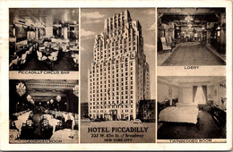 New York City Hotel Piccadilly Multi View Lobby Georgian Room Piccadilly Circus Bar And Twin Bedded Room 1941 - Broadway