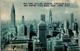 New York City Midtown Skyline Showing The Empire State Building And Chrysler Building 1949 - Empire State Building