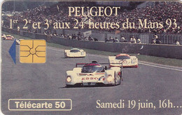 Telecarte Variété - F 405  - Peugeot 24 H Du Mans  - ( Dentelée Vericalement ) - Varietà