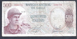 Chile – Billete Banknote De 500 Escudos – Año 1971 - Chile