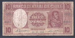 Chile – Billete Banknote De 10 Pesos / Un Condor – Año 1946 - Cile
