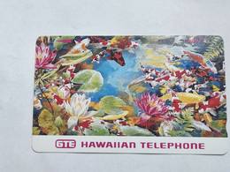 Hawaii-(GTH-50)-Koi-Fish & Flowers-(3units)-(6)-used Card-tirage-10.000-+1card Prepiad Free - Hawaï