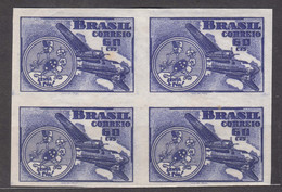 Brazil Brasil 1949 Airmail Correio Aereo Mi#744 Mint Hinged Piece With Error - Missing Part Of "0" On First Stamp - Ongebruikt