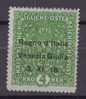 Italy Venezia Giulia 1918 Sassone#17 Mint Light Hinged, Expert Signature - Vénétie Julienne