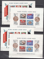 Germany East DDR 1953 Karl Marx Blocks, Imperorated And Perforated, Excellent Fresh Mint Never Hinged - Ungebraucht