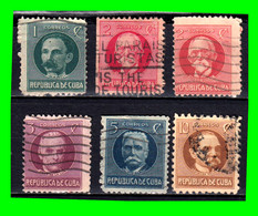 CUBA ( AMERICA DEL NORTE ) SELLOS DEL AÑO 1925 POLITICOS SERIE DE 1917 CON MARCA DE AGUA - Used Stamps
