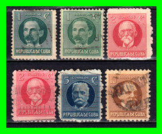 CUBA ( AMERICA DEL NORTE ) SELLOS DEL AÑO 1925 POLITICOS SERIE DE 1917 CON MARCA DE AGUA - Used Stamps